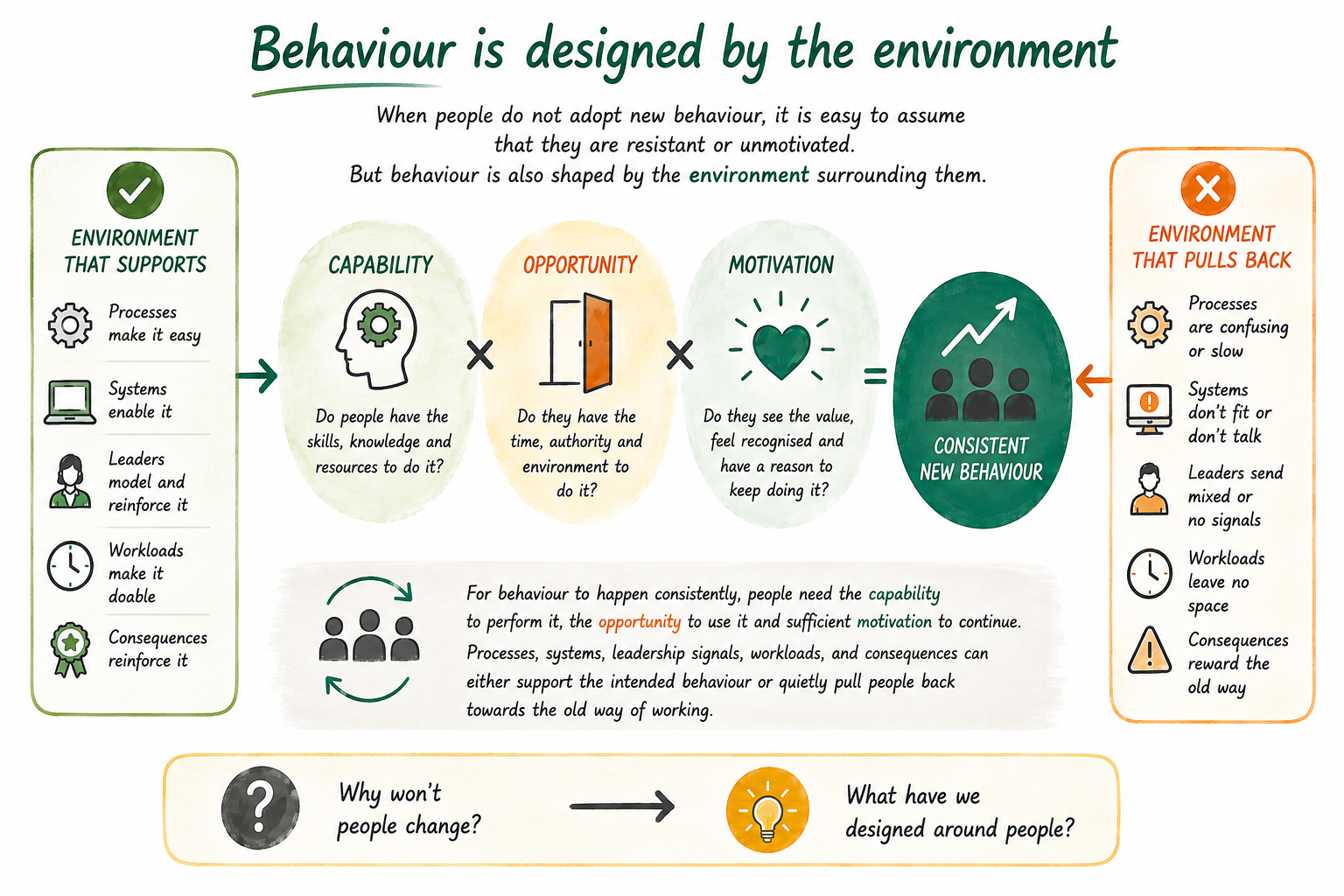 Behaviour is designed by the environment